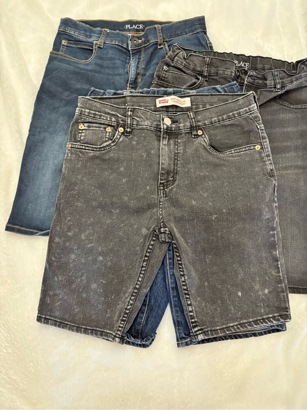Levi’s The Children’s Place Boys 14 16 Denim Knee Length Shorts Bundle 4 Piece - Picture 4 of 11